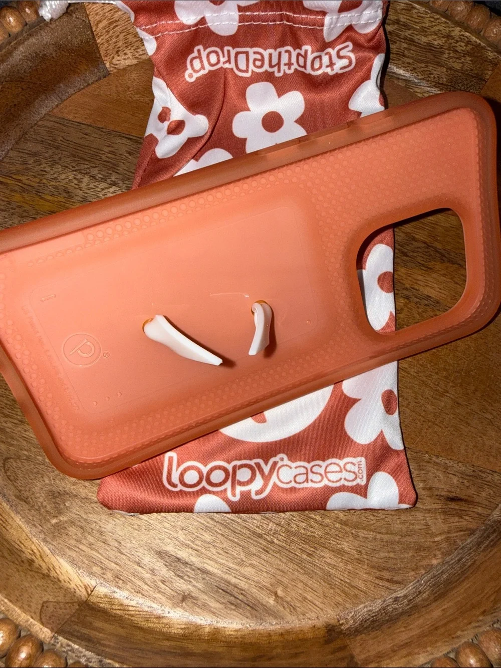 Loopy Case Coral Floral iPhone 13 Pro Case with Matching Pouch